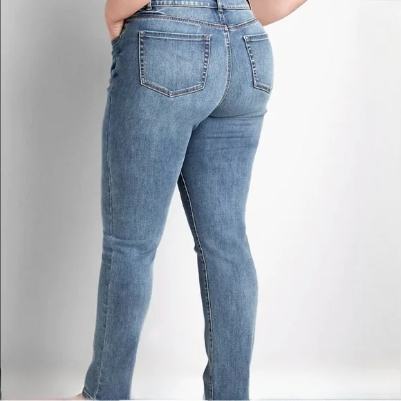 Lane Bryant NWT Straight Leg High-Rise Tighter Tummy Jeans Flex Waistband, Sz 24 - Picture 8 of 16
